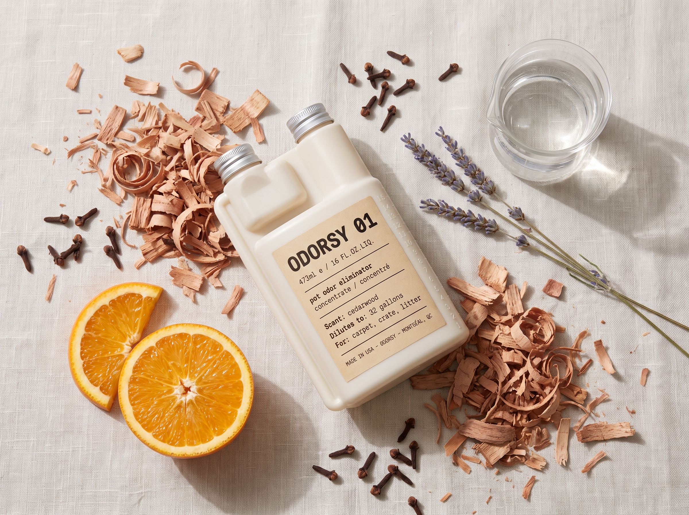 Odorsy bottle with cedarwood, cloves, orange and lavender